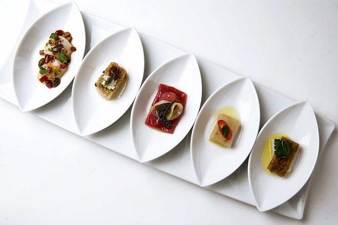 small portions of dishes on the Japanese diet